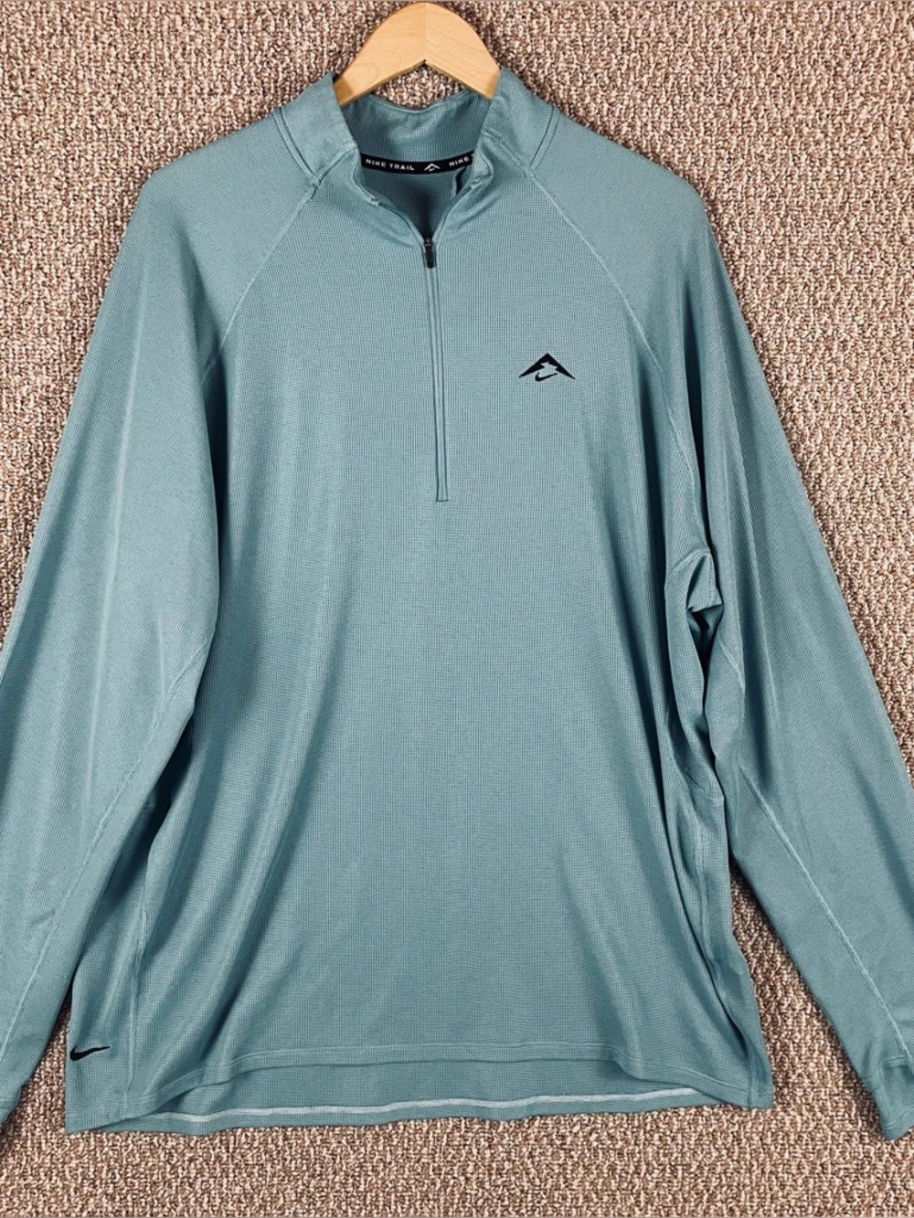 Nike Pullover Men 2XL Blue Trail Running 1/2 Zip Mid Layer Thumbholes FV9994 A94